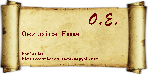 Osztoics Emma névjegykártya