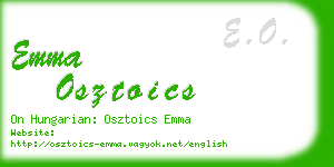 emma osztoics business card